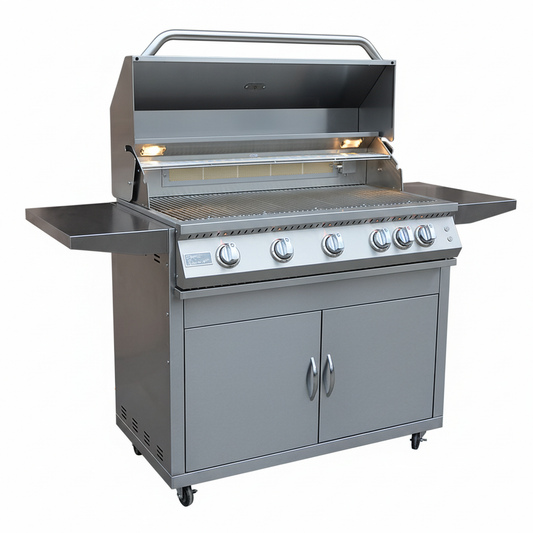 KoKoMo 40 inch 5-Burner Freestanding Grill uniform white background
